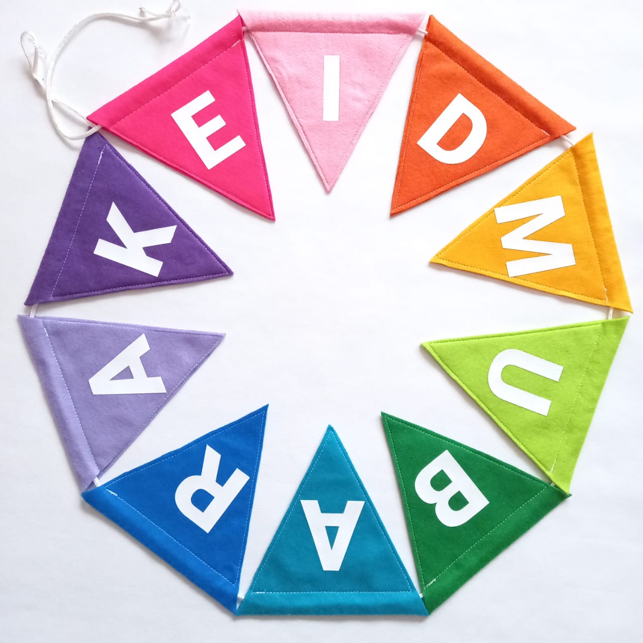 Handmade Ramadaan & Eid Felt Bunting (Double Sided) - Rainbow