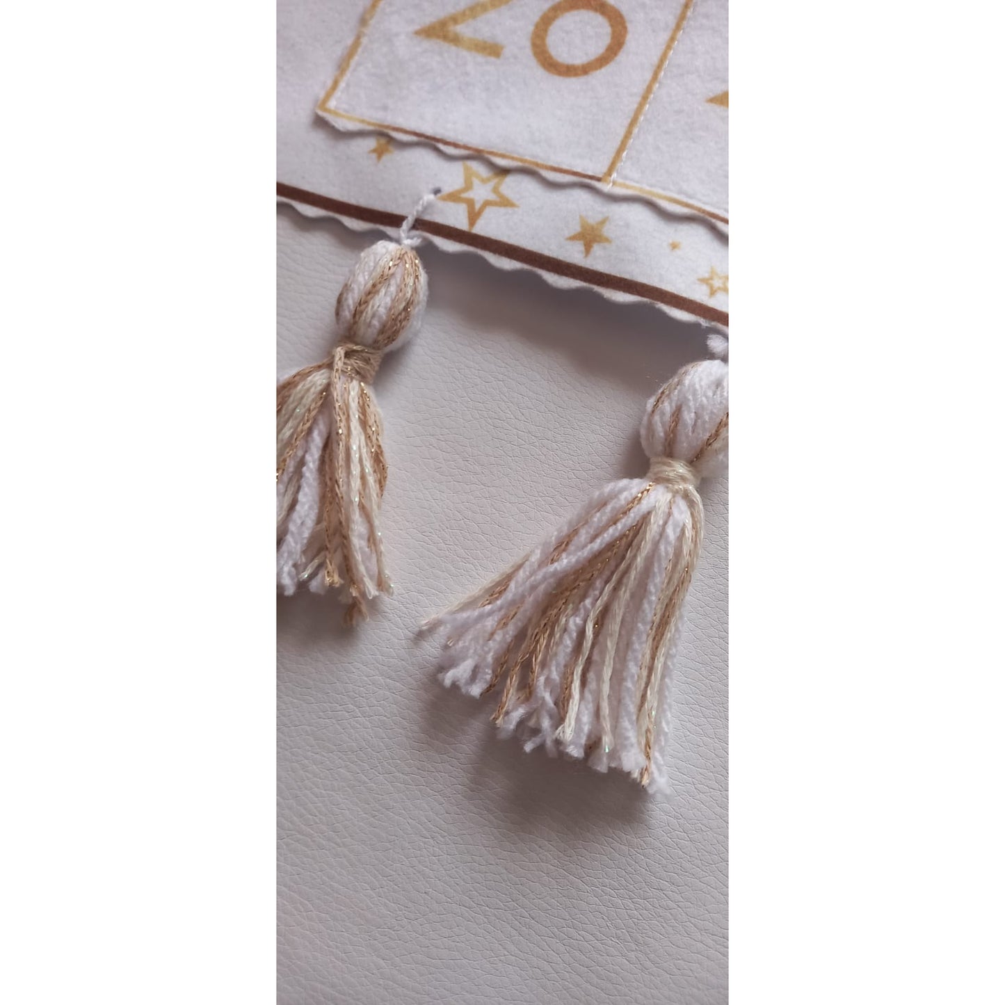 Handmade White and Gold Ramadan Calendar (with Pockets)