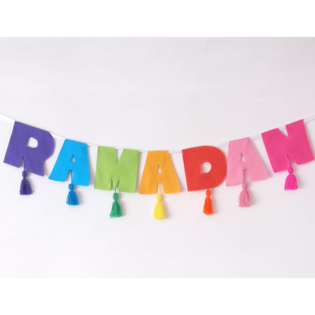 Ramadan Felt Garland with Tassles - Multicoloured