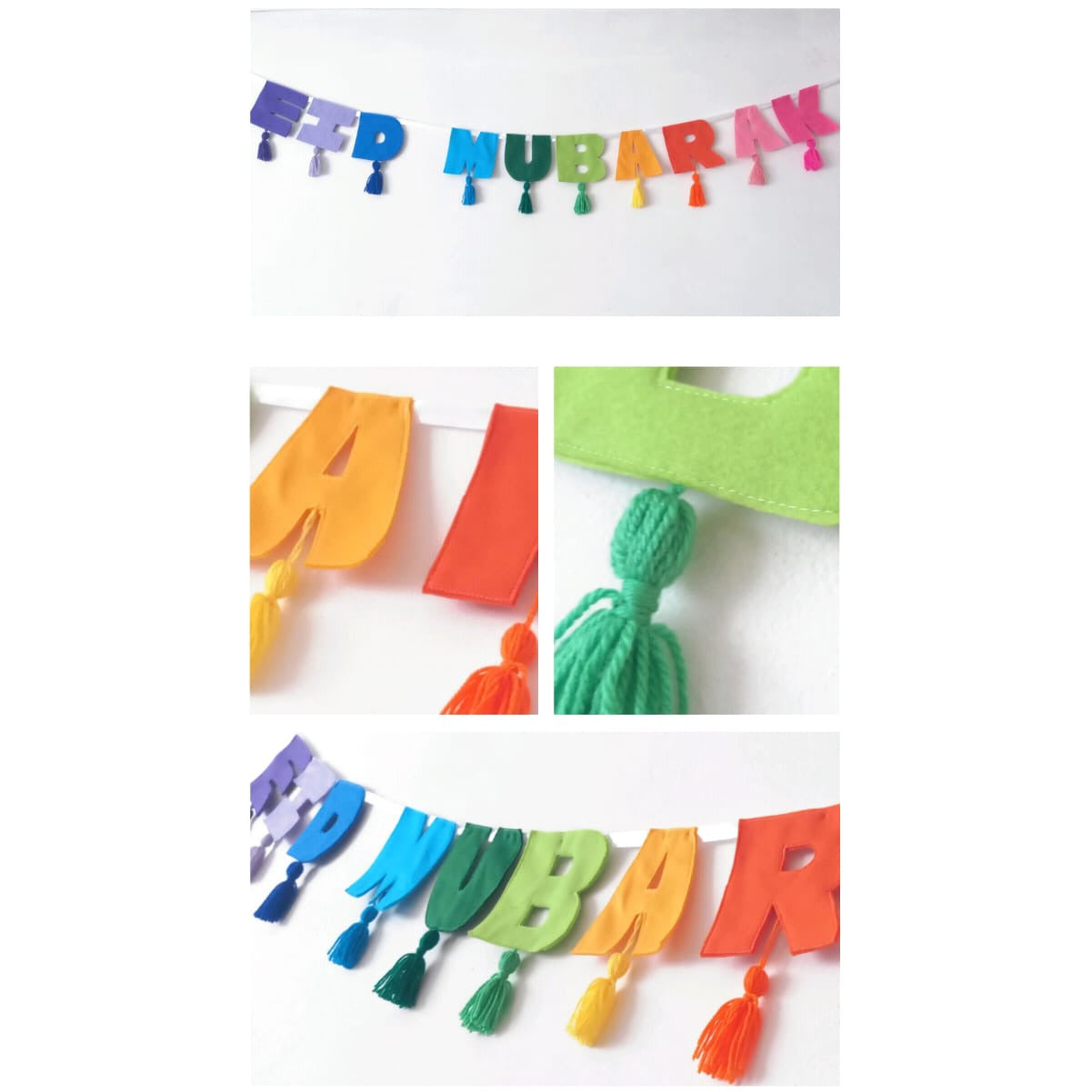 Eid Mubarak Felt Garland with Tassles