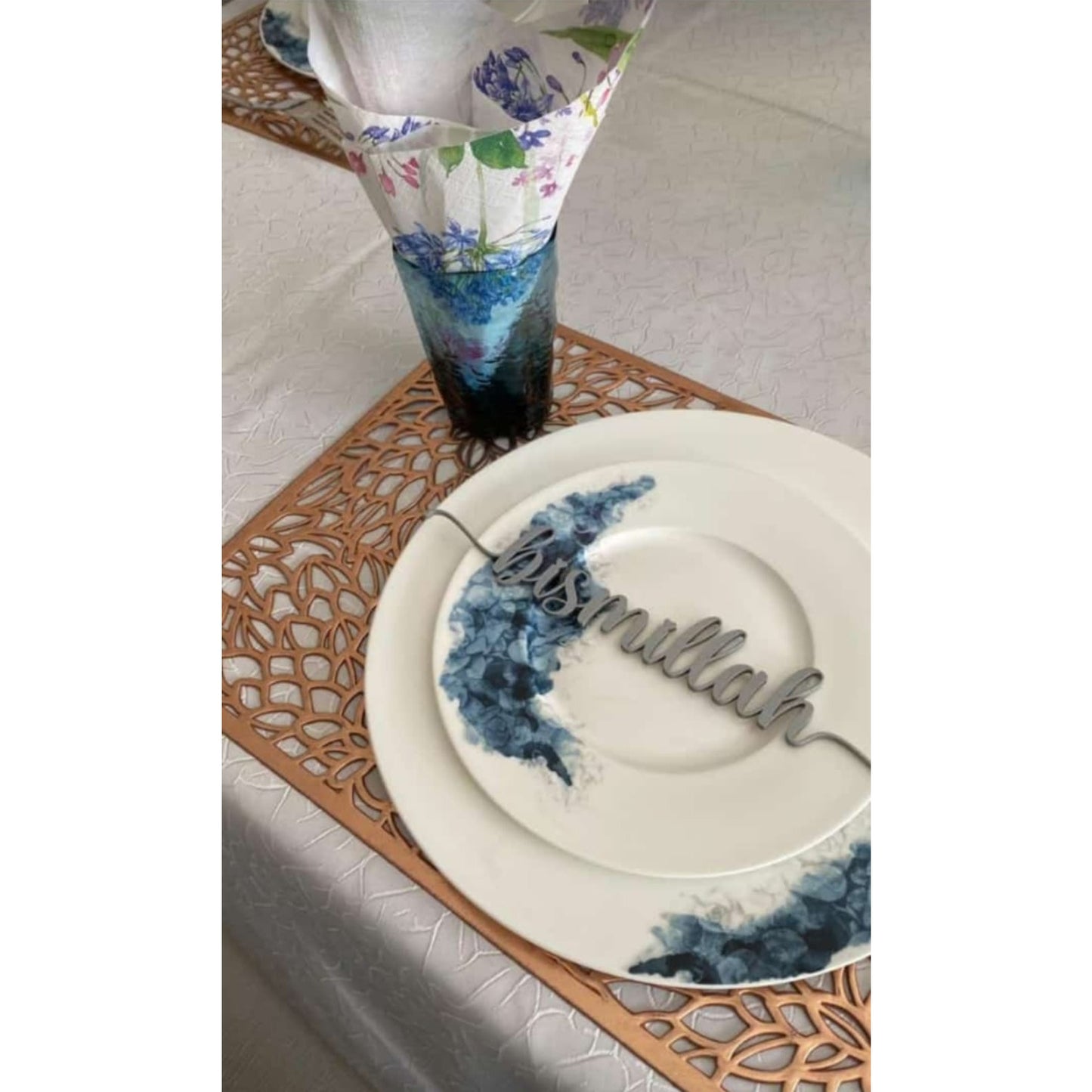 Bismillah Place Settings - Gold/Black/Silver/Rose Gold (Set of 6)