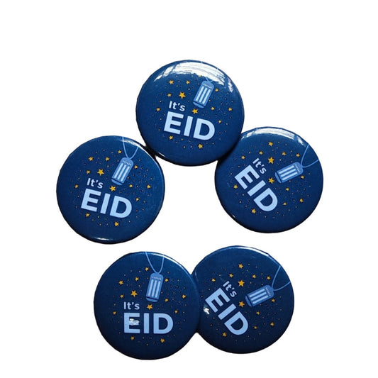 Eid Mubarak Badge - Blue Lantern