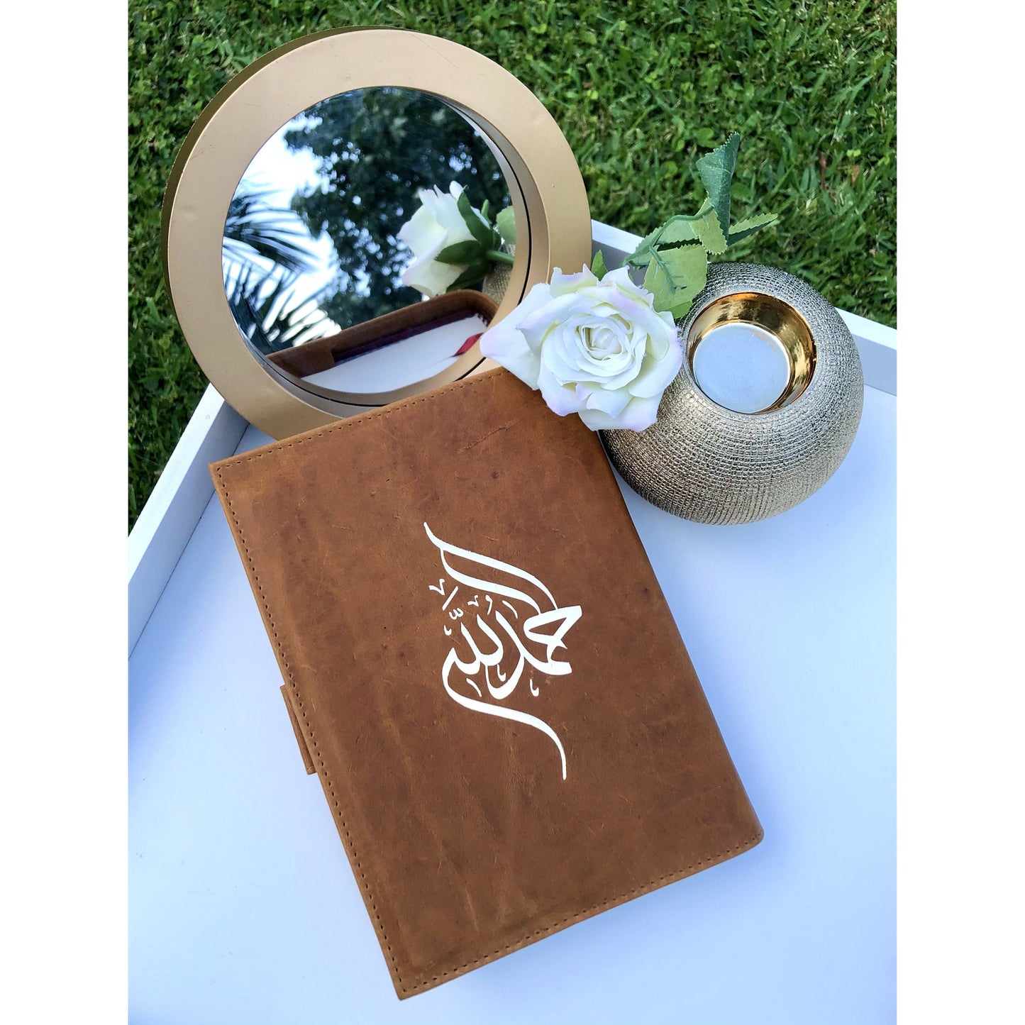 Handmade Leather Qur'an Cover - Terracotta