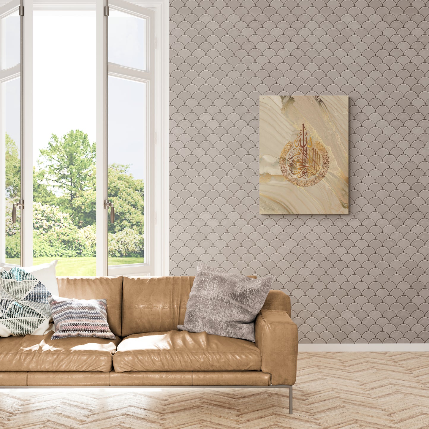 Ayatul Kursi Canvas: Radiant Marble