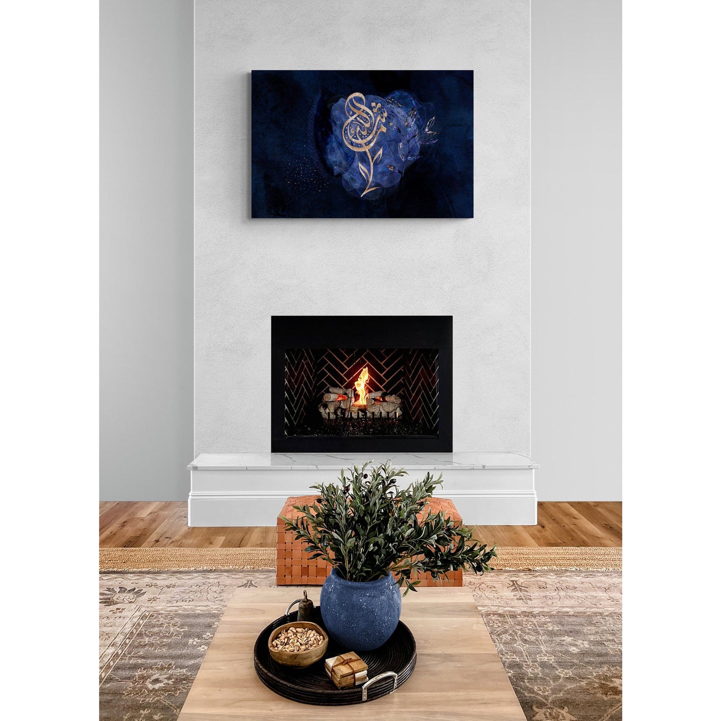 Mashallah Canvas: Indigo Rose