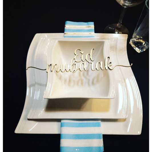 Eid Place Settings - Gold / Silver Wood (Set of 6)