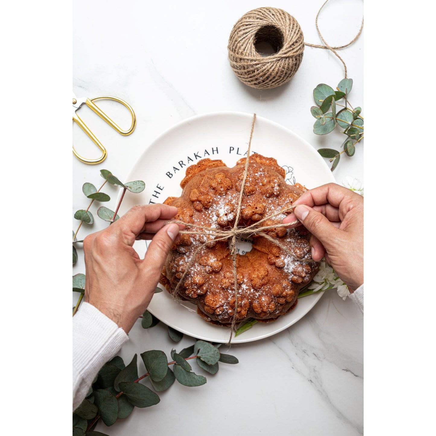 The Barakah Plate - Floral: Black & White