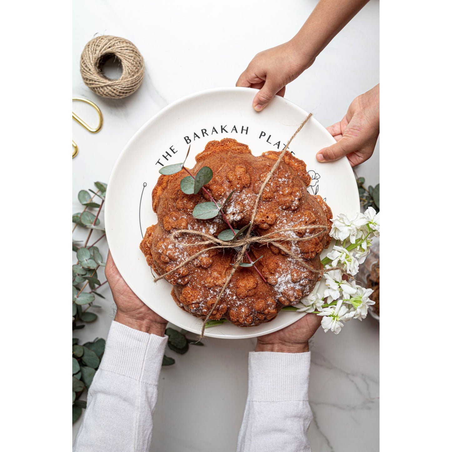 The Barakah Plate - Floral: Black & White