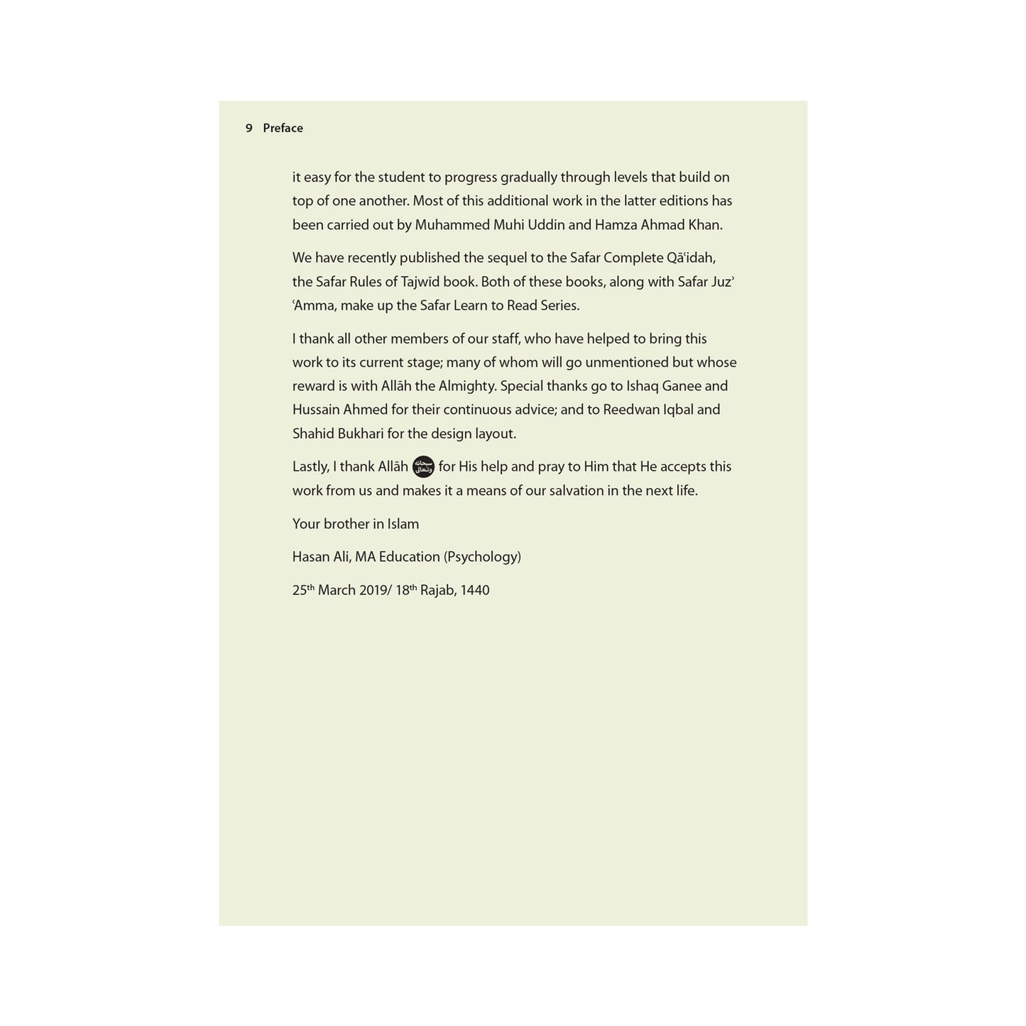 Complete Qaidah – Learn to Read Series by Safar (Madinah 15 Line Script)