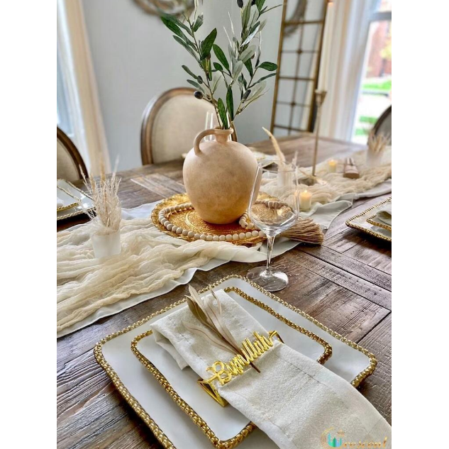 Bismillah Napkin Holder - Gold (Set of 6)