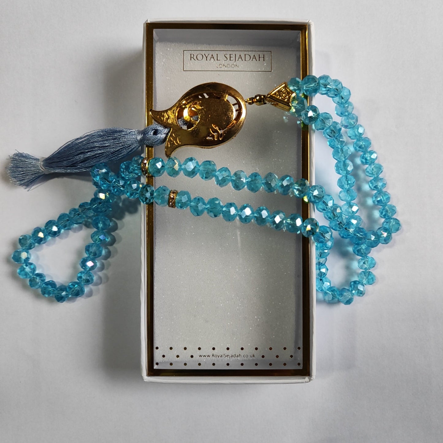 Royal Sejadah - Light Blue Crystal Prayer Beads / Tasbih