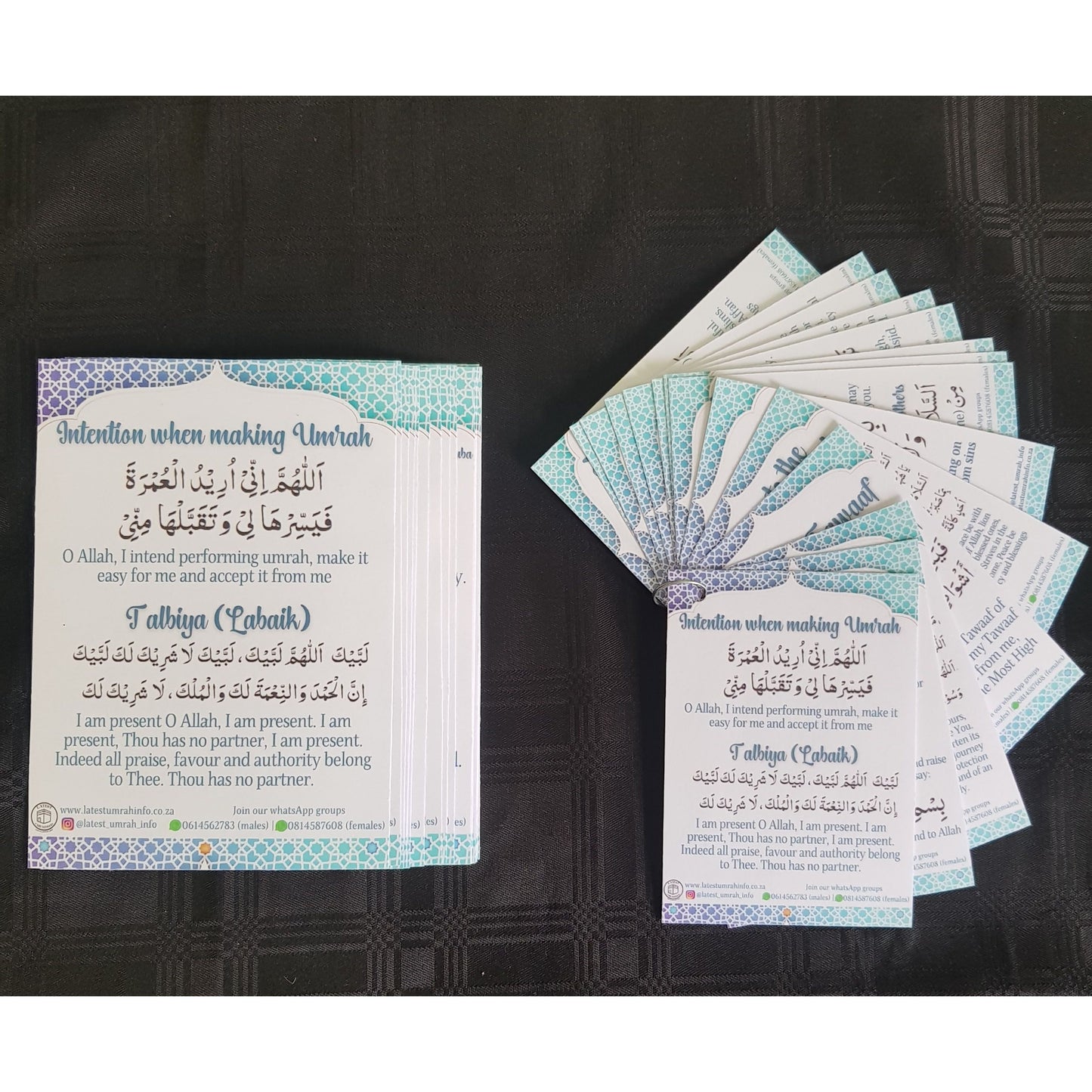 Laminated Umrah Duaa Cards: A5 & A6