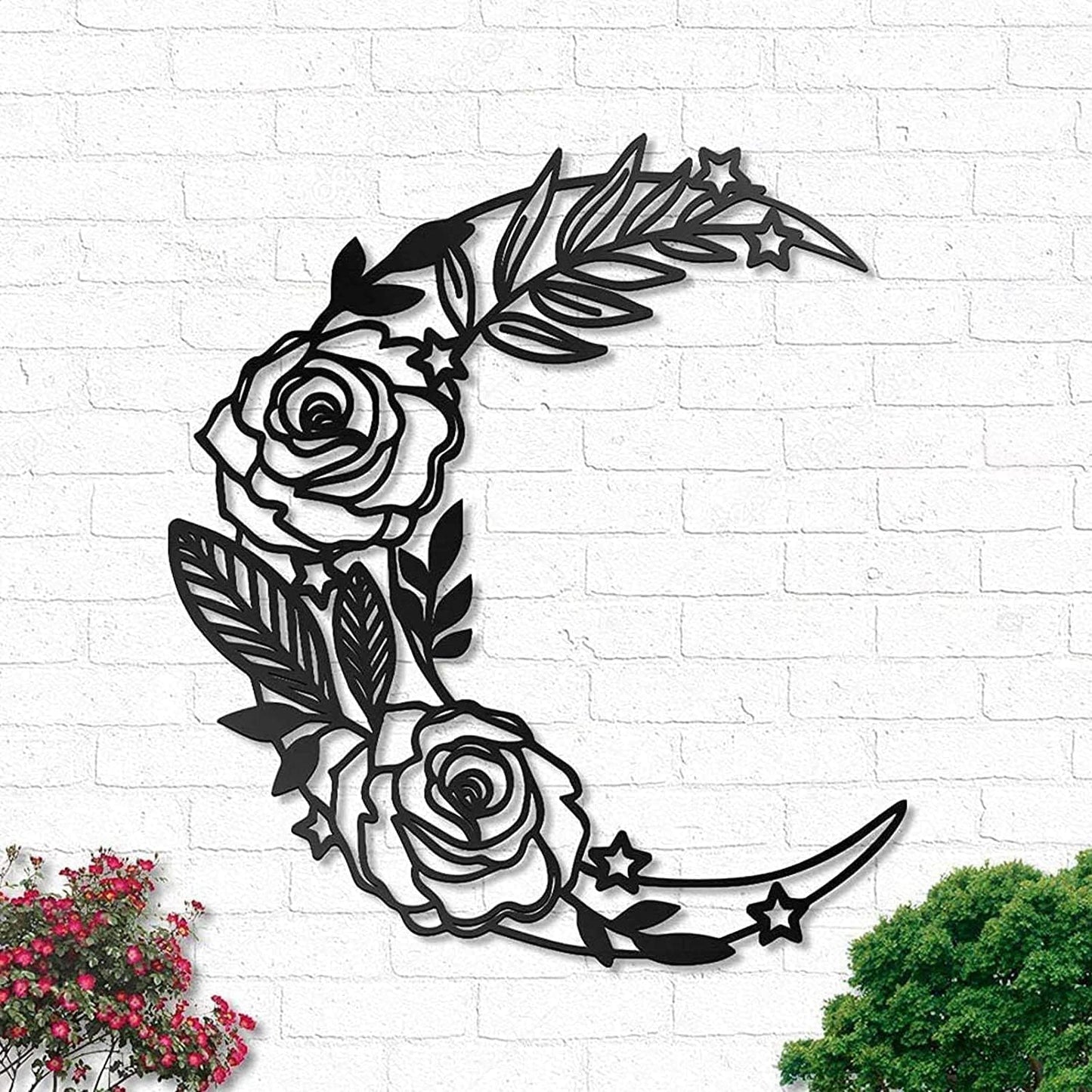 Moon Wall Decor - Black Metal