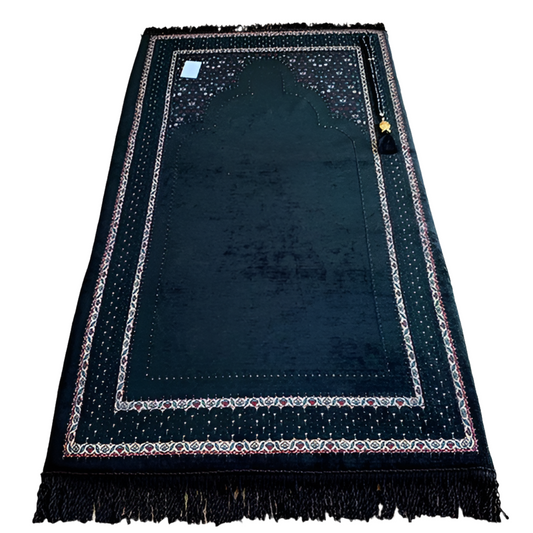 Royal Sejadah - Luxury Padded Prayer Mat & Tasbih - Black Padded Design