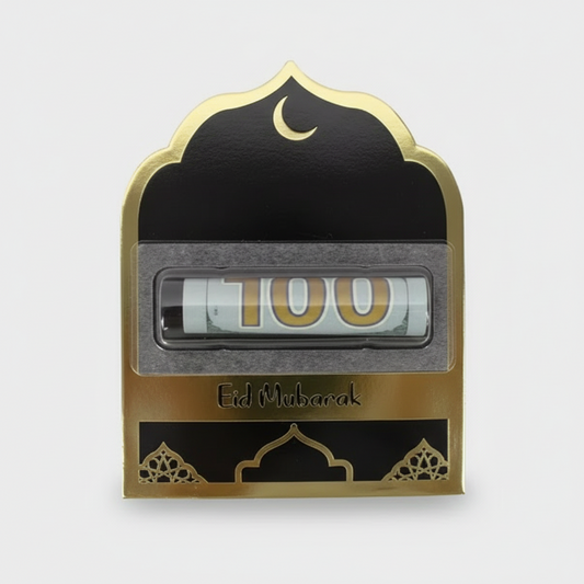 Eid Mubarak Money Holder - Black & Gold (Pack of 5)