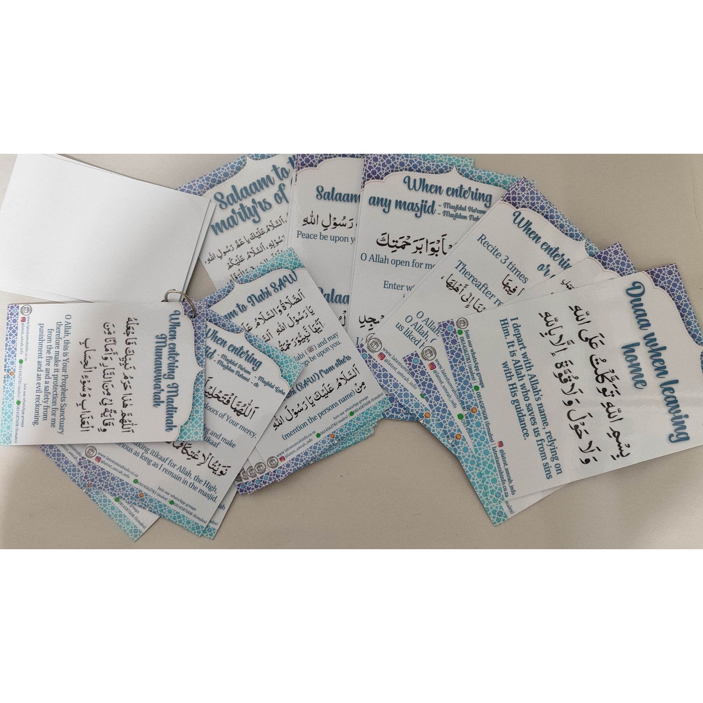 Laminated Umrah Duaa Cards: A5 & A6