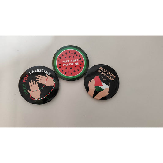 Palestine Badges (Pack of 3) - 100% of proceeds go to Palestine