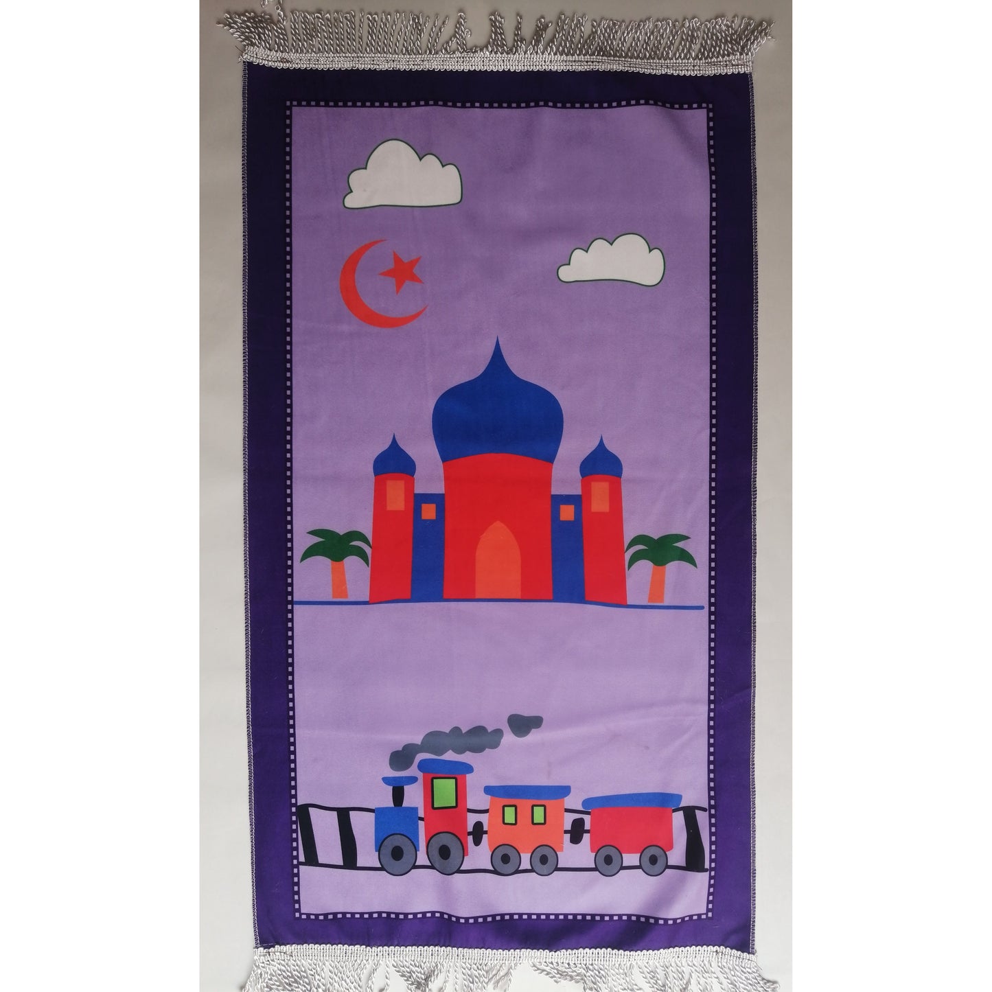 Kids Prayer Mat - Train (Purple Border)