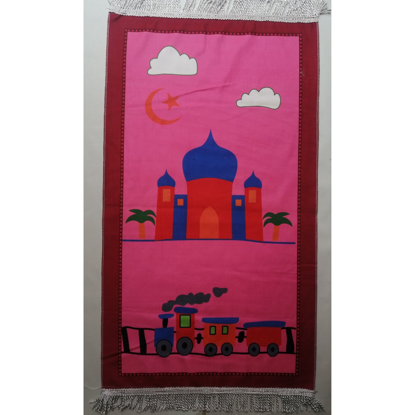 Kids Prayer Mat - Train (Red Border)