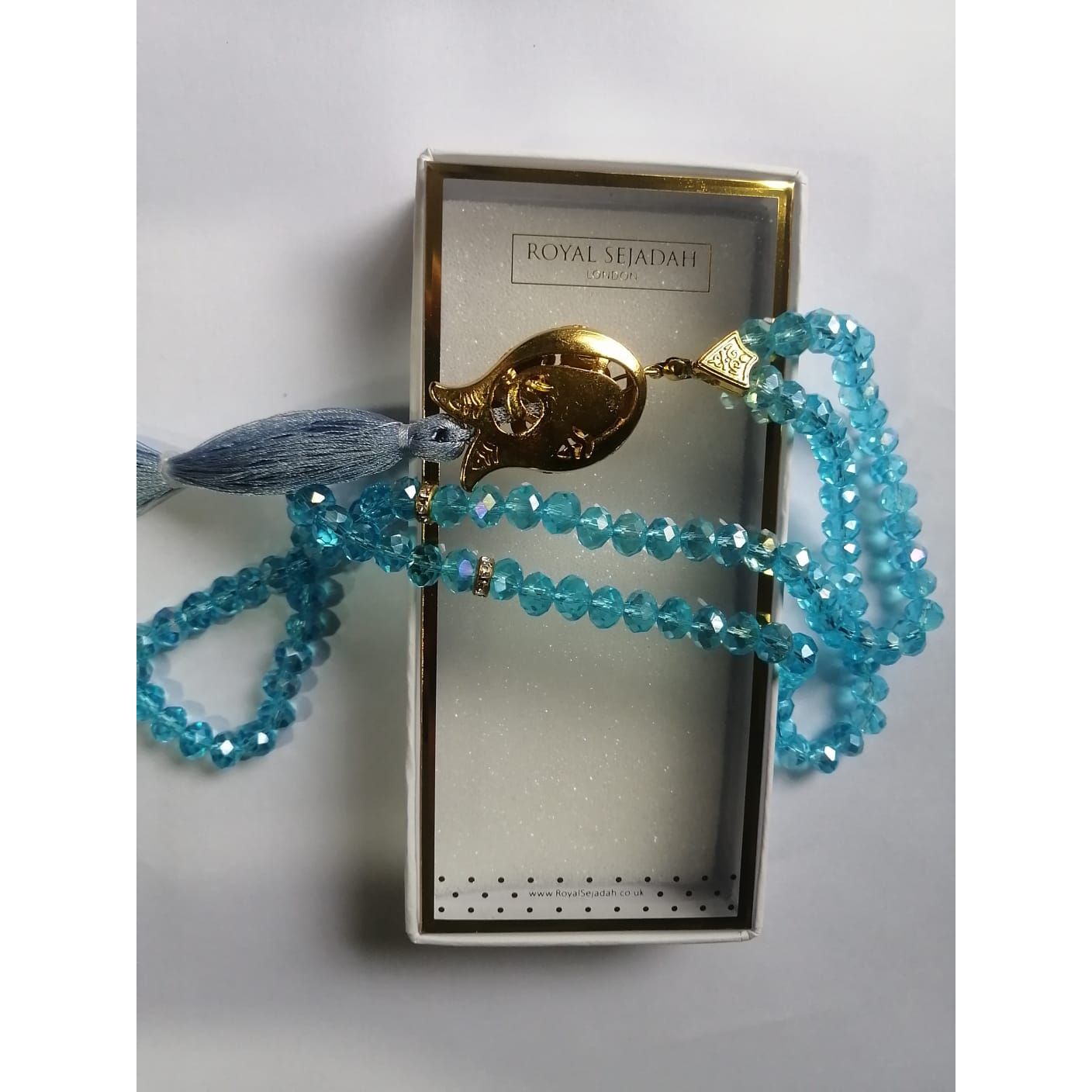 Royal Sejadah - Light Blue Crystal Prayer Beads / Tasbih