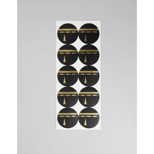 Kabah Door Stickers - Black & Gold (Pack of 10)