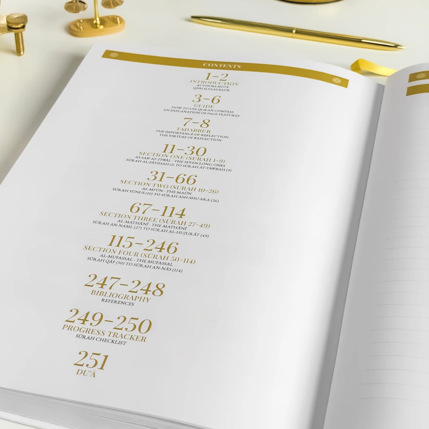 Quran Compass: Surah Summary Guide & Reflection Journal