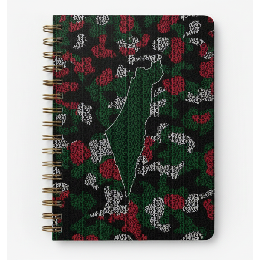 Palestine Map - Gold Ring Notebook