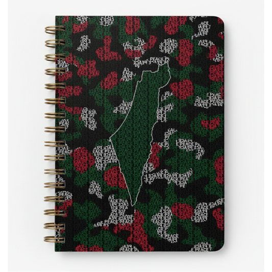 Palestine Map - Gold Ring Notebook