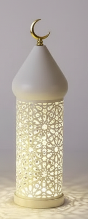 Crescent Moon Lantern Lamp - White