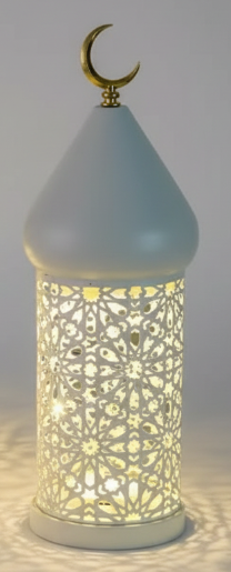 Crescent Moon Lantern Lamp - White