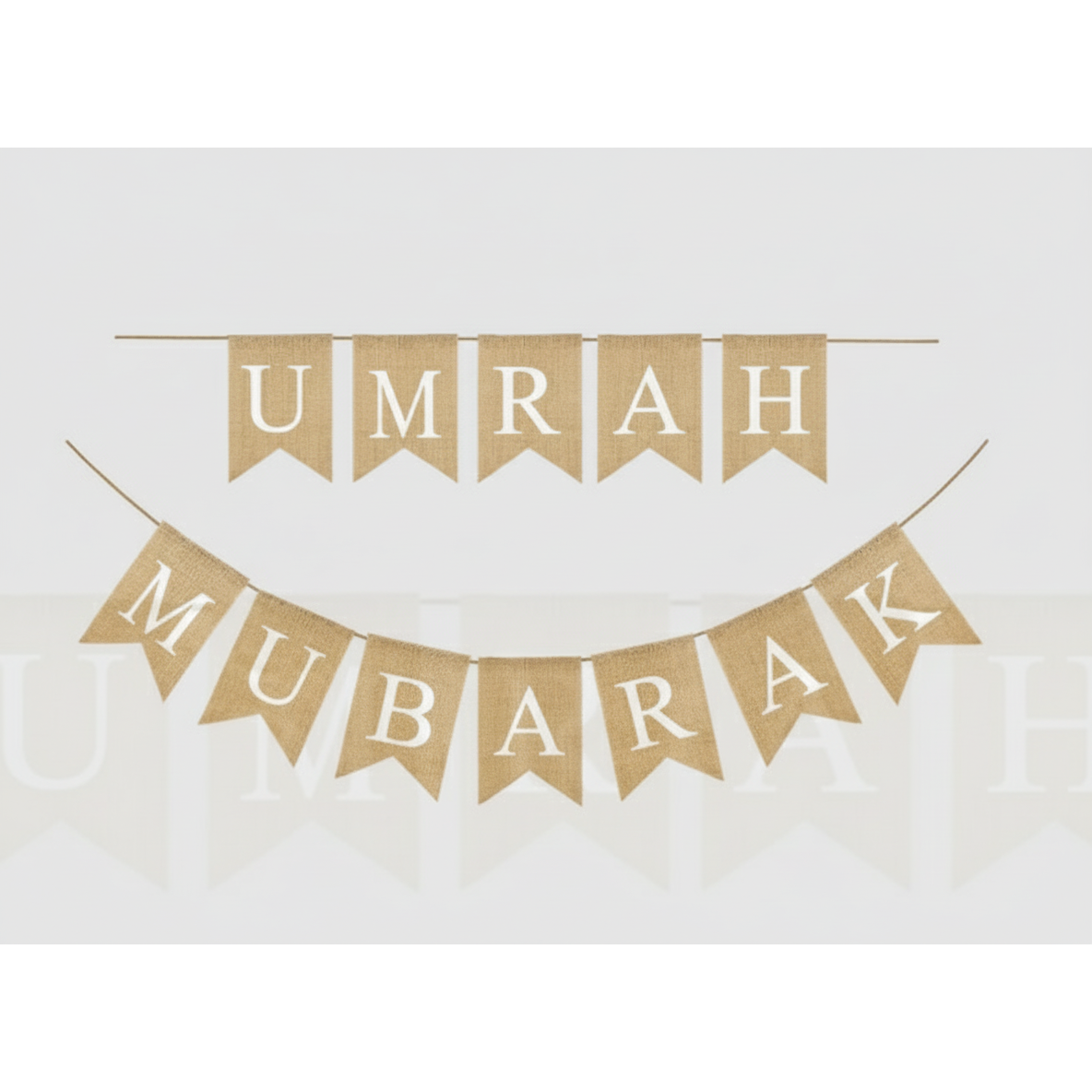 Umrah Mubarak Banner - Linen (2 piece)