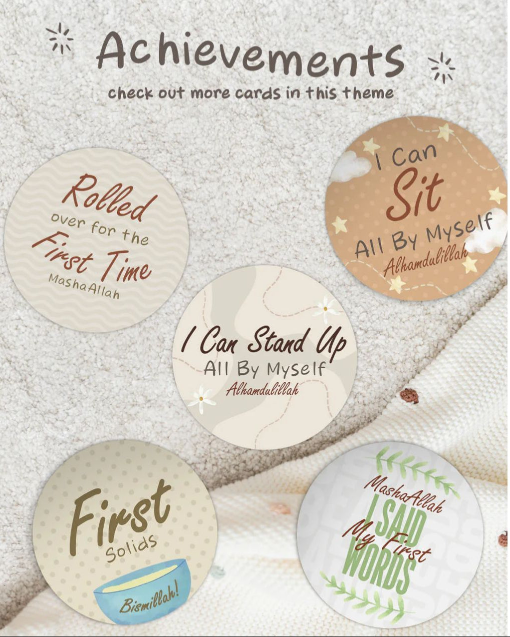 Islamic Baby Milestone Cards
