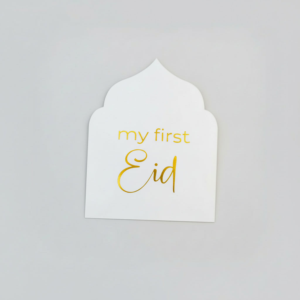 My First Eid: Acrylic Ornament (White & Gold)