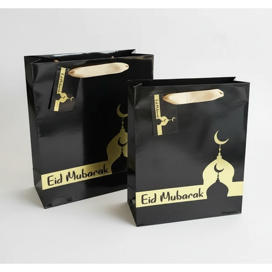 Eid Mubarak Gift Bag - Black & Gold Mosque