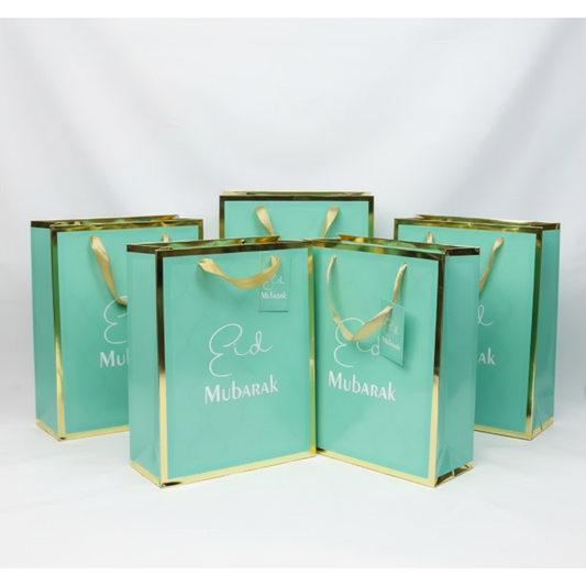 Eid Mubarak Gift Bag - Aqua & Gold