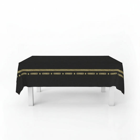 Disposable Tablecloth - Kabah Design (Black & Gold)