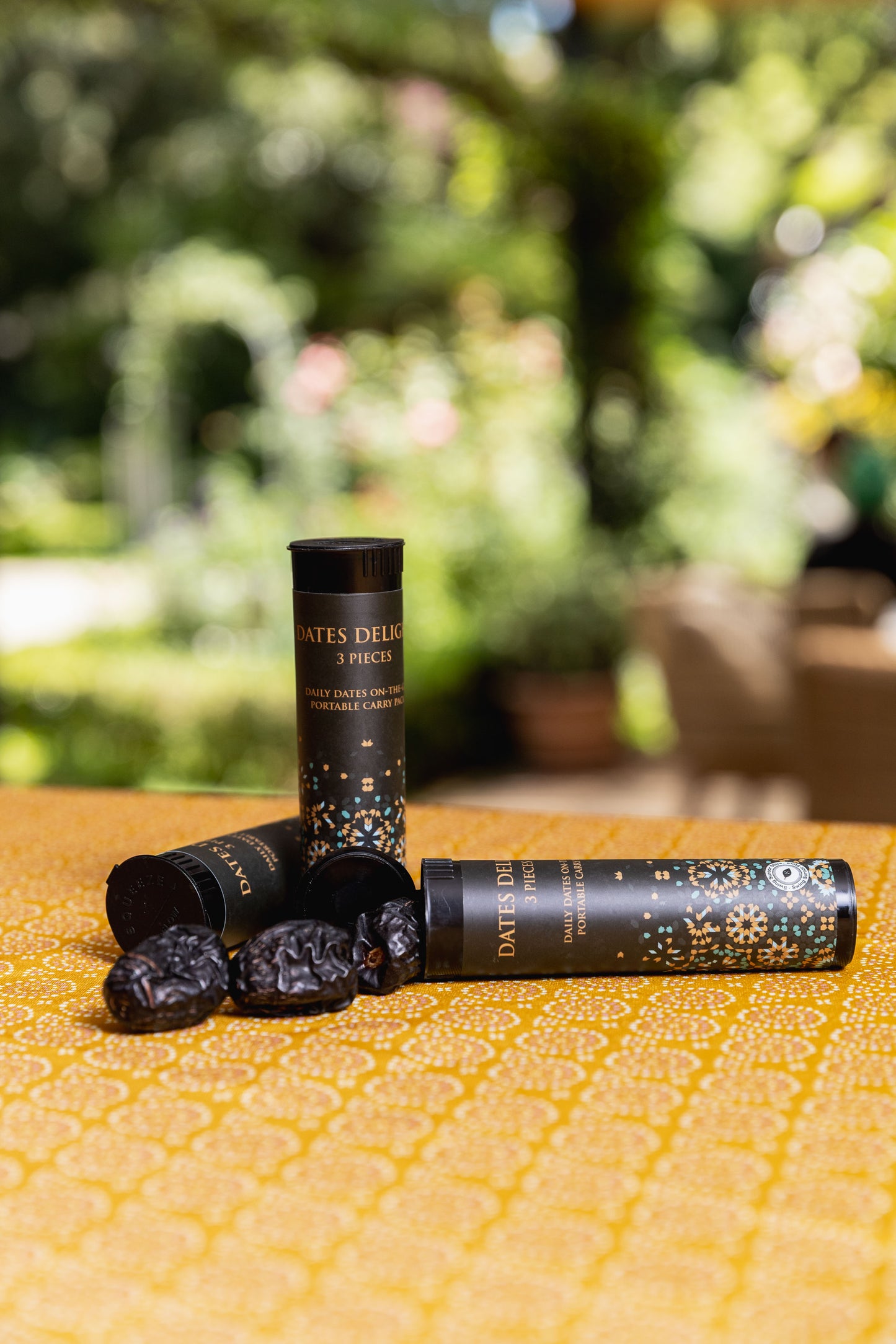 Ajwa Dates on the Go: Pop-Top Tube - Black