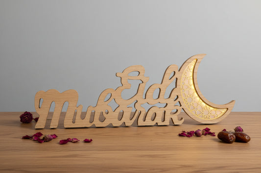 Eid Mubarak - Wooden Light Up Sign