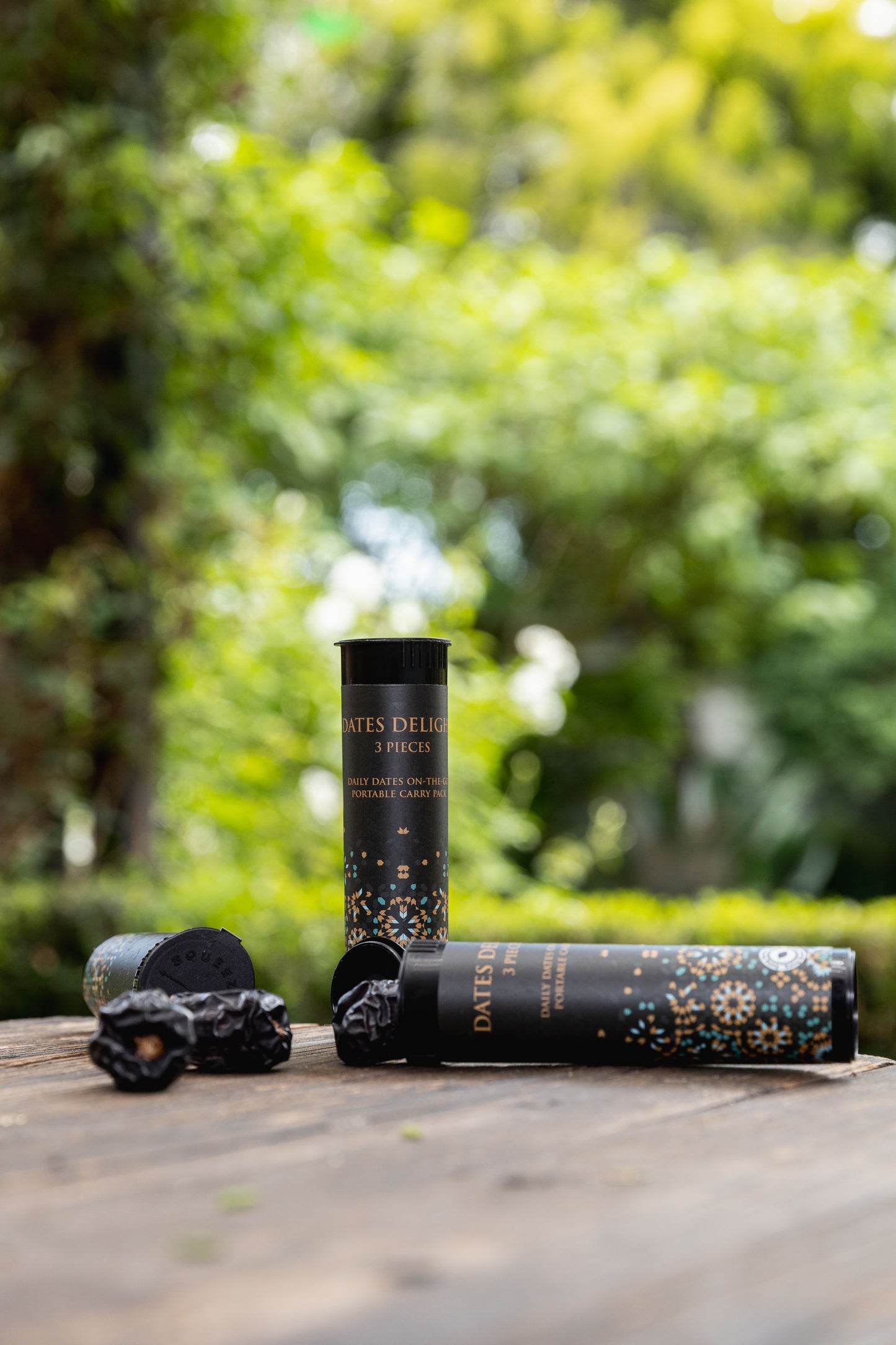 Ajwa Dates on the Go: Pop-Top Tube - Black