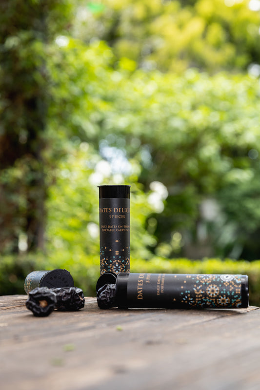 Ajwa Dates on the Go: Pop-Top Tube - Black