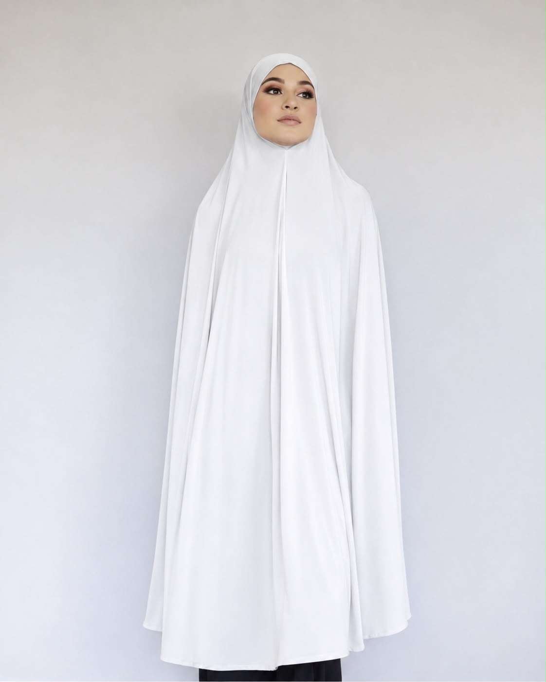 Basic Burqa - Knee Length - Full White
