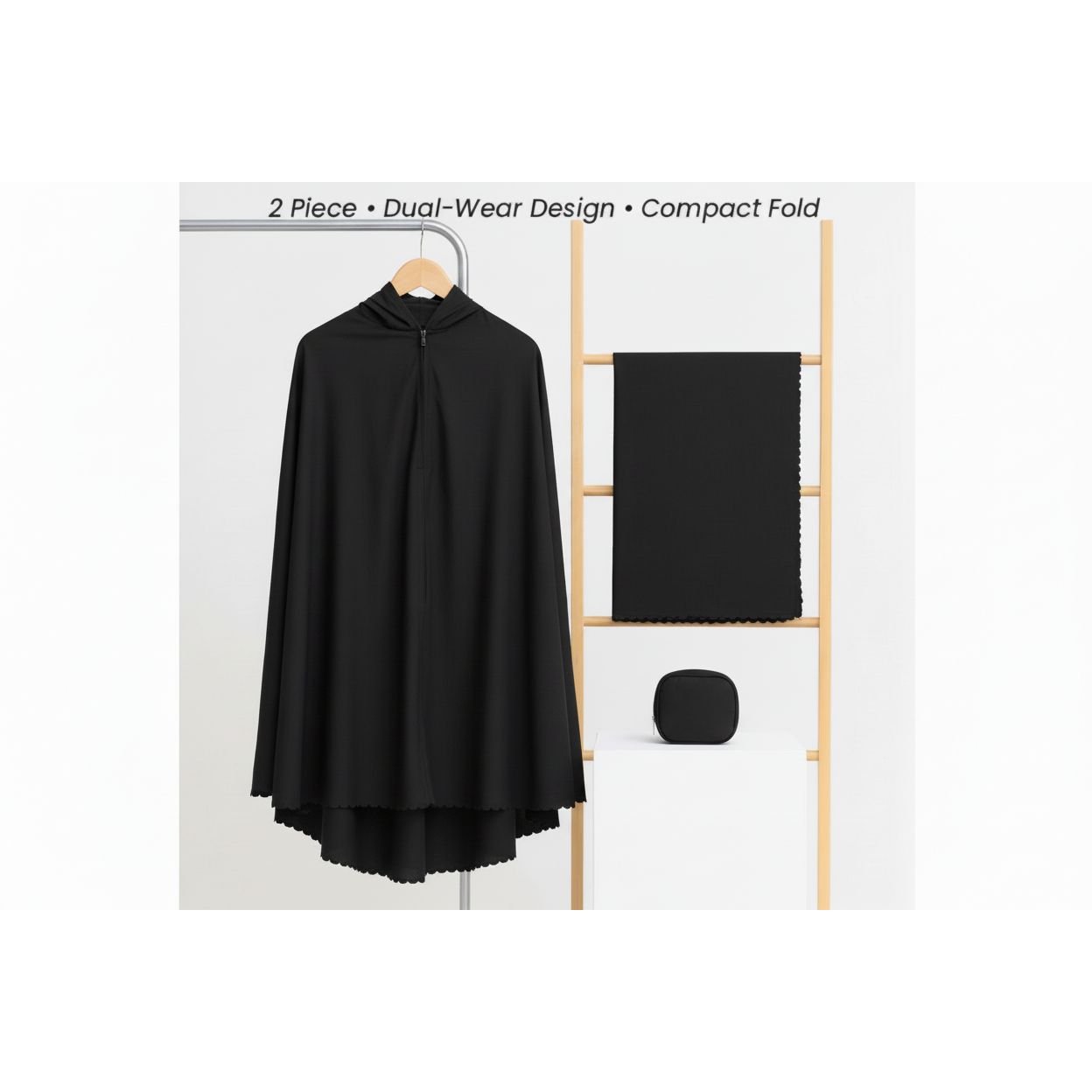 Travel Prayerwear (2 Piece - Skirt & Burqa) - Black