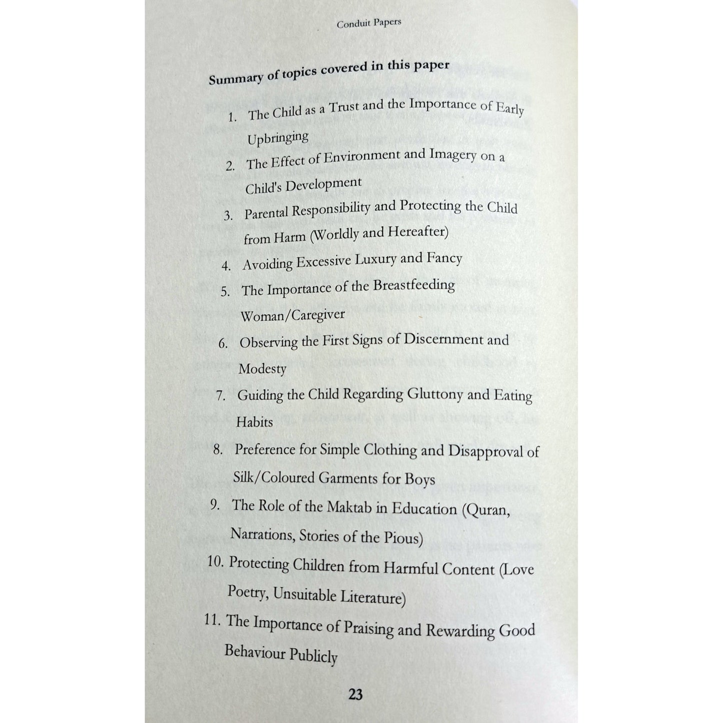 Ibn Al-Haj's Counsels on the Tarbiya of Children