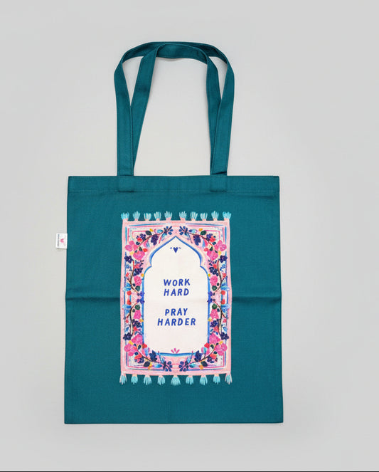 Tote Bag: Work Hard, Pray Harder