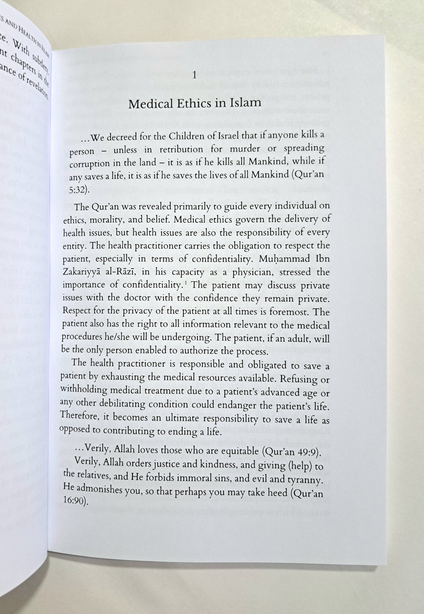 Medical Ethics and Health In Islam: Islamic Consciousness and Responsibility for Better Health