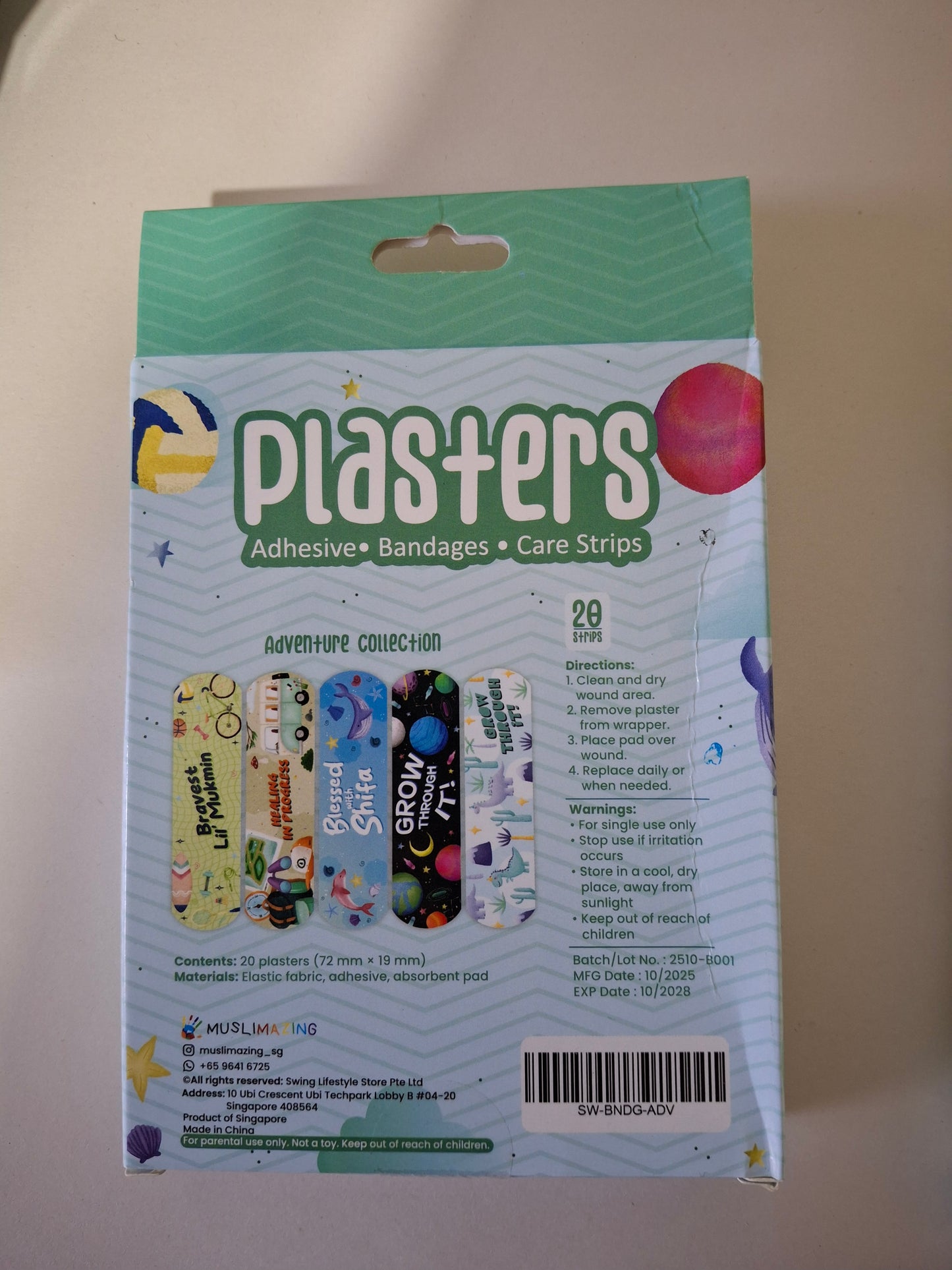 WAREHOUSE CLEARANCE: Faith-inspired Adhesive Fabric Plasters / Bandages - Adventure Collection (BOX SLIGHTLY SQUASHED)