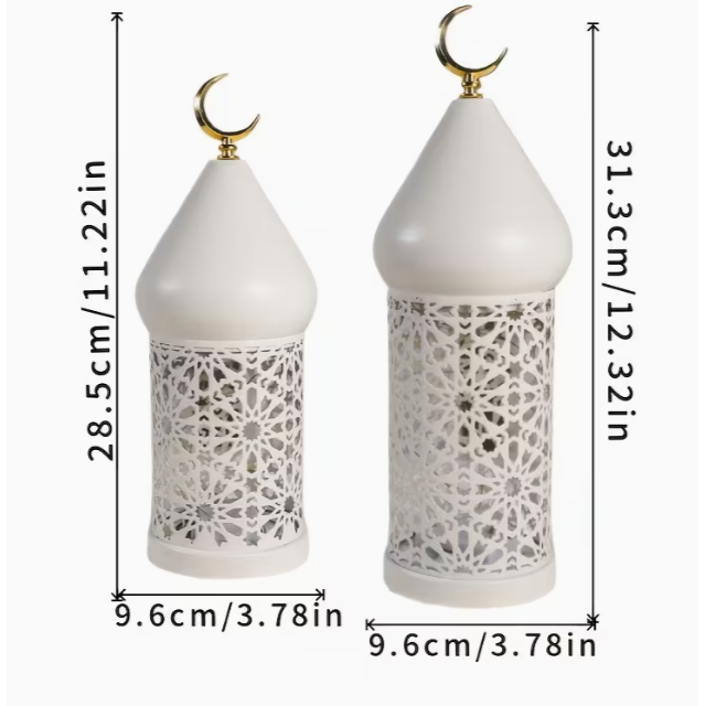 Crescent Moon Lantern Lamp - White