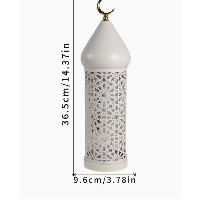 Crescent Moon Lantern Lamp - White
