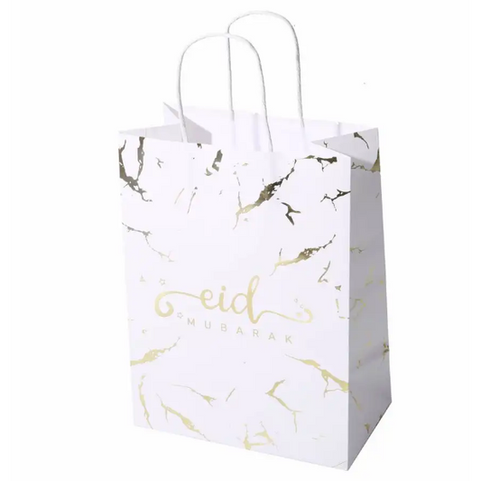 Eid Mubarak Gift Bag - White Marble