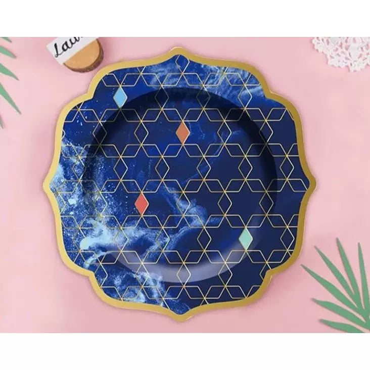 Eid Mubarak Plates - Navy Sky - 23.5cm (Pack of 8)